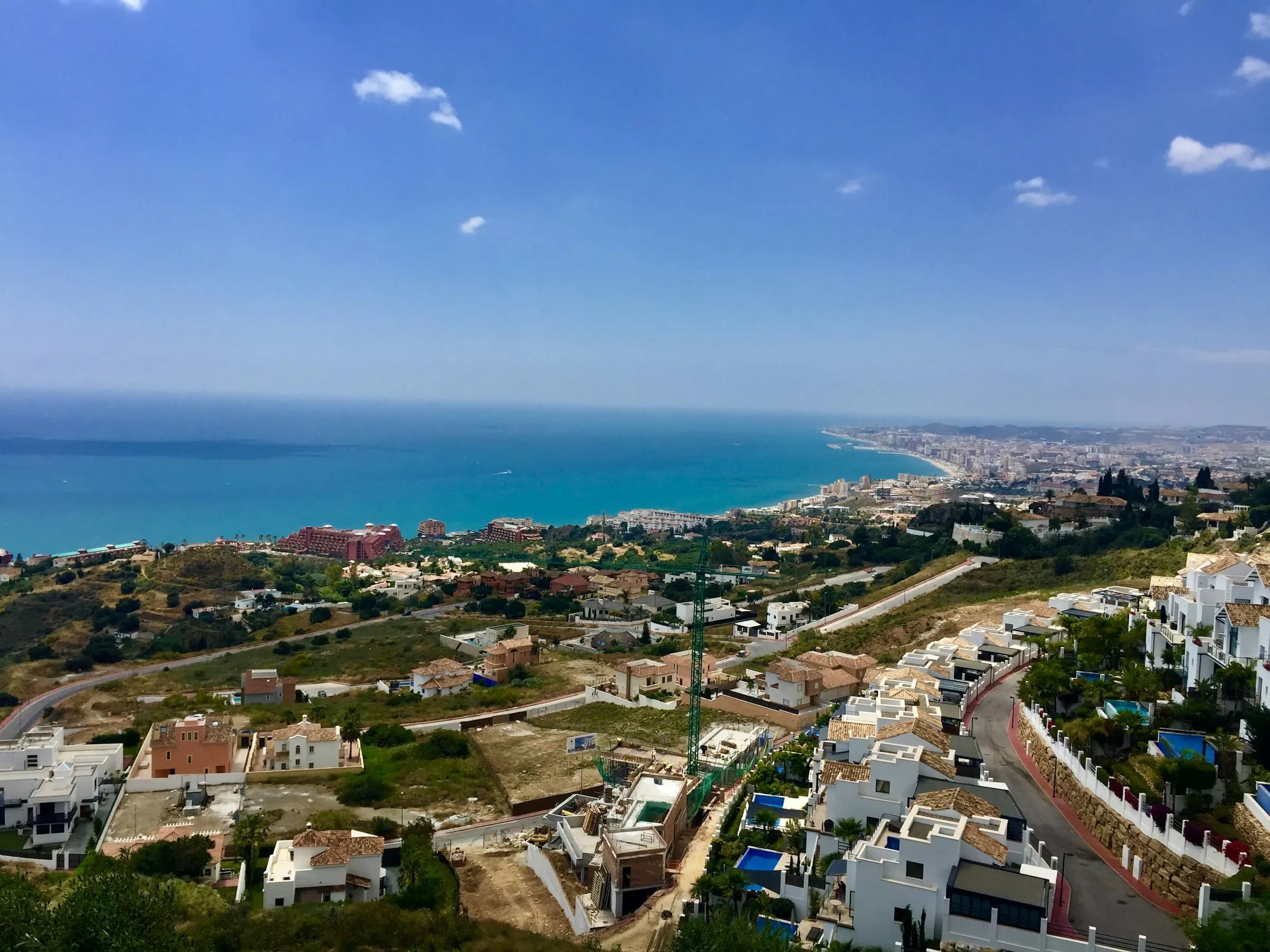 Aerial view of the Benalmádena coastline